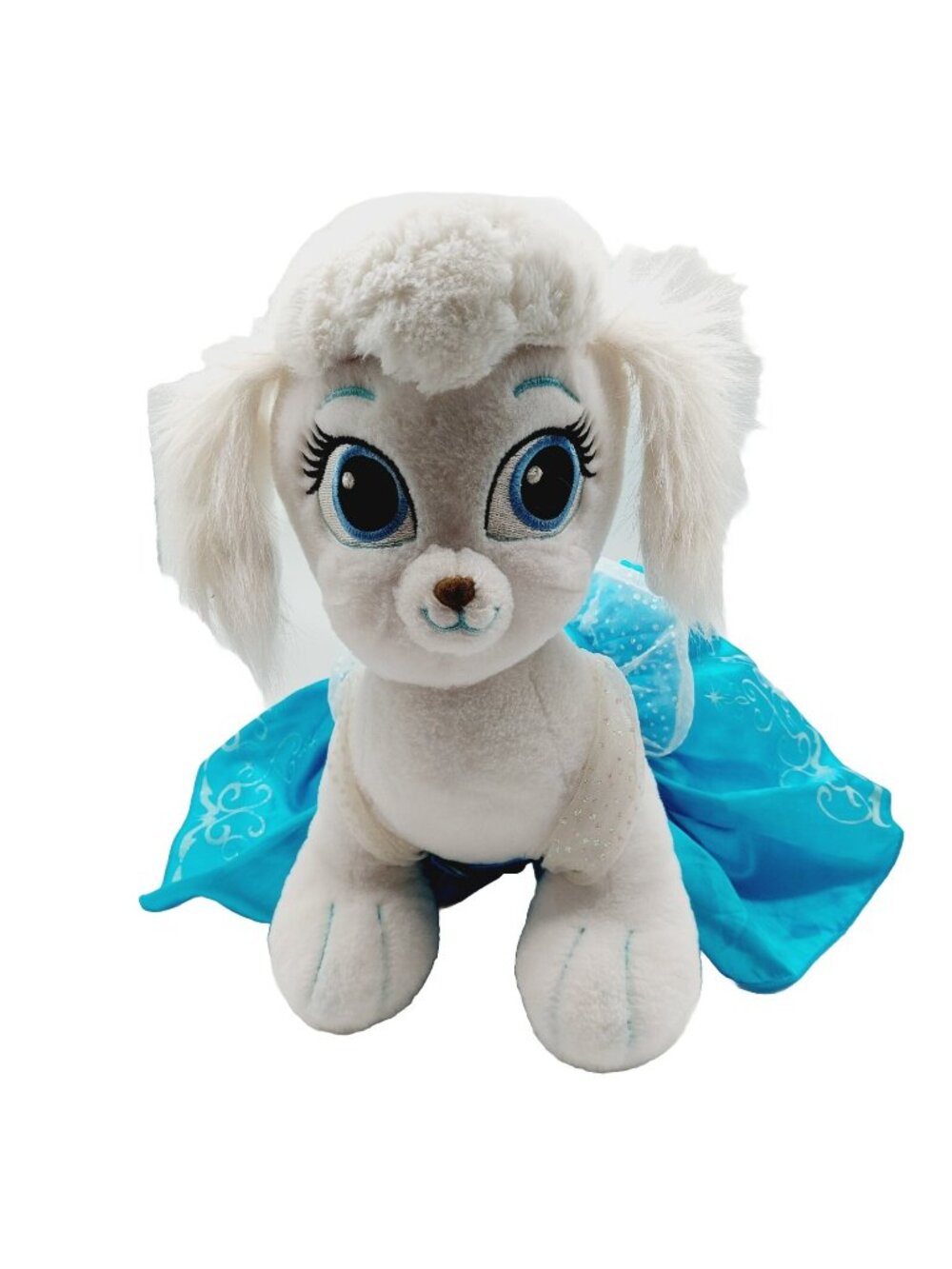 Build A Bear Cinderella Dog With Blue Dress White Plush Stuffed Animal 11" Tall